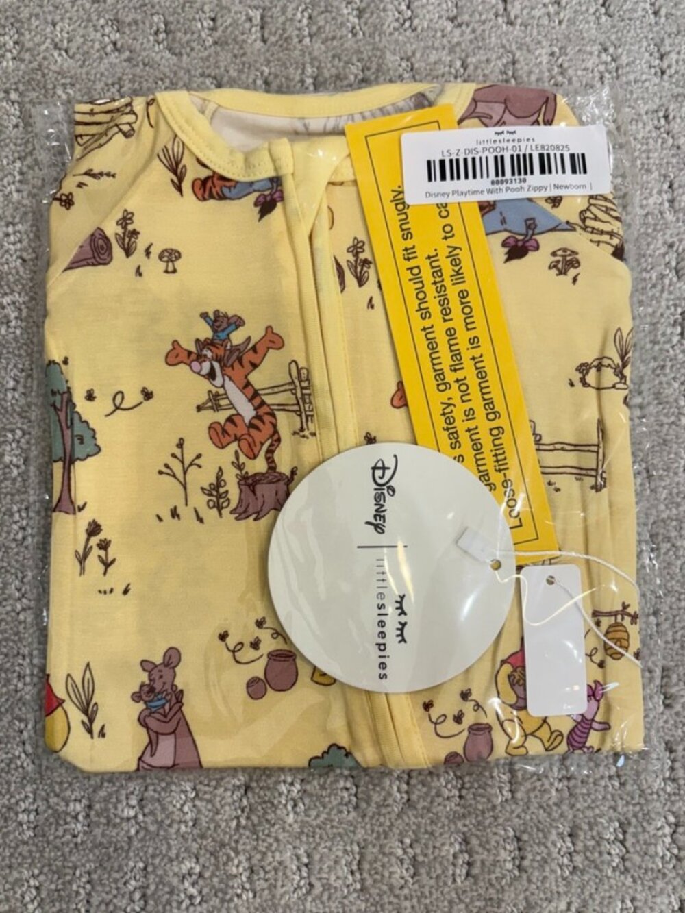 Little Sleepies Disney Playtime With Pooh Zippy NB NWT